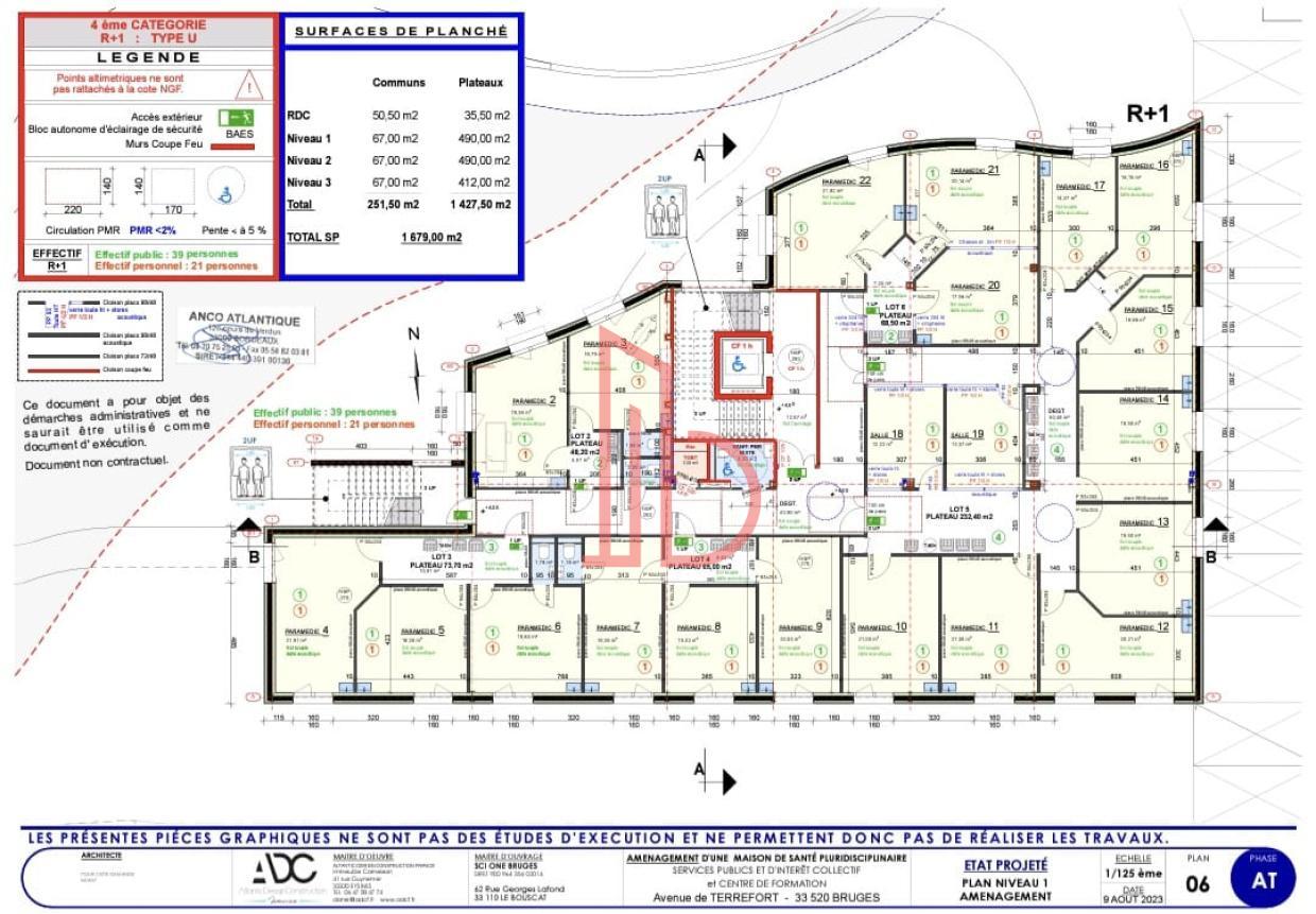 À louer Bureaux - Bruges 33520 - 1240.36m²