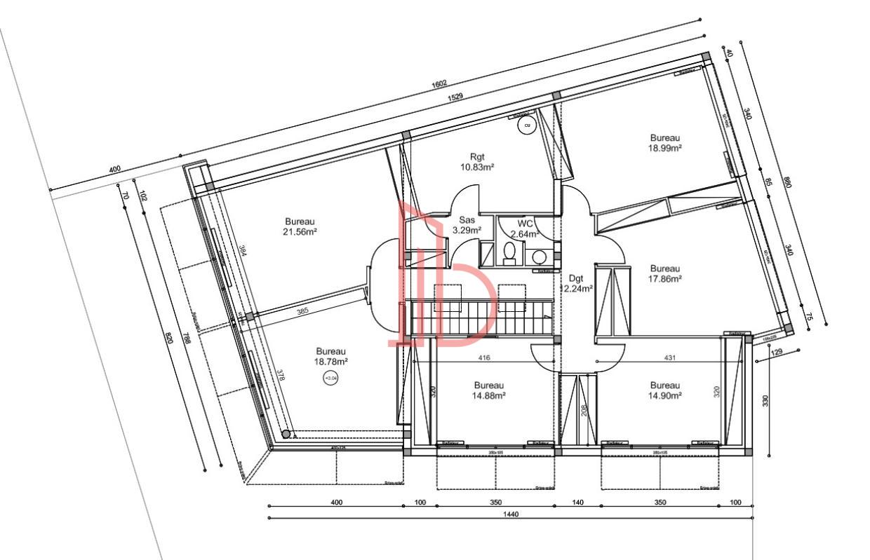 À louer Bureaux - Le Bouscat 33110 - 273.08m²