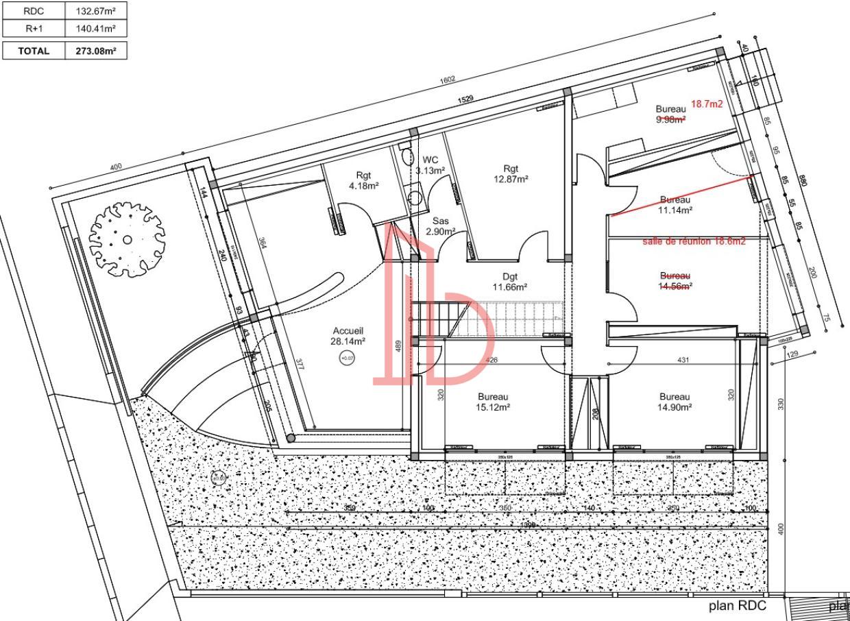 À louer Bureaux - Le Bouscat 33110 - 273.08m²
